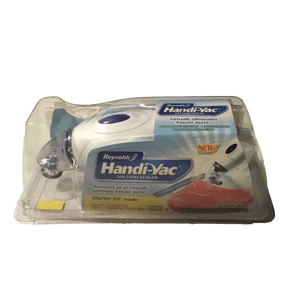 NEW Reynolds Handi-Vac Vacuum Sealer Starter Kit w/ 3 Quart Freezer Bags